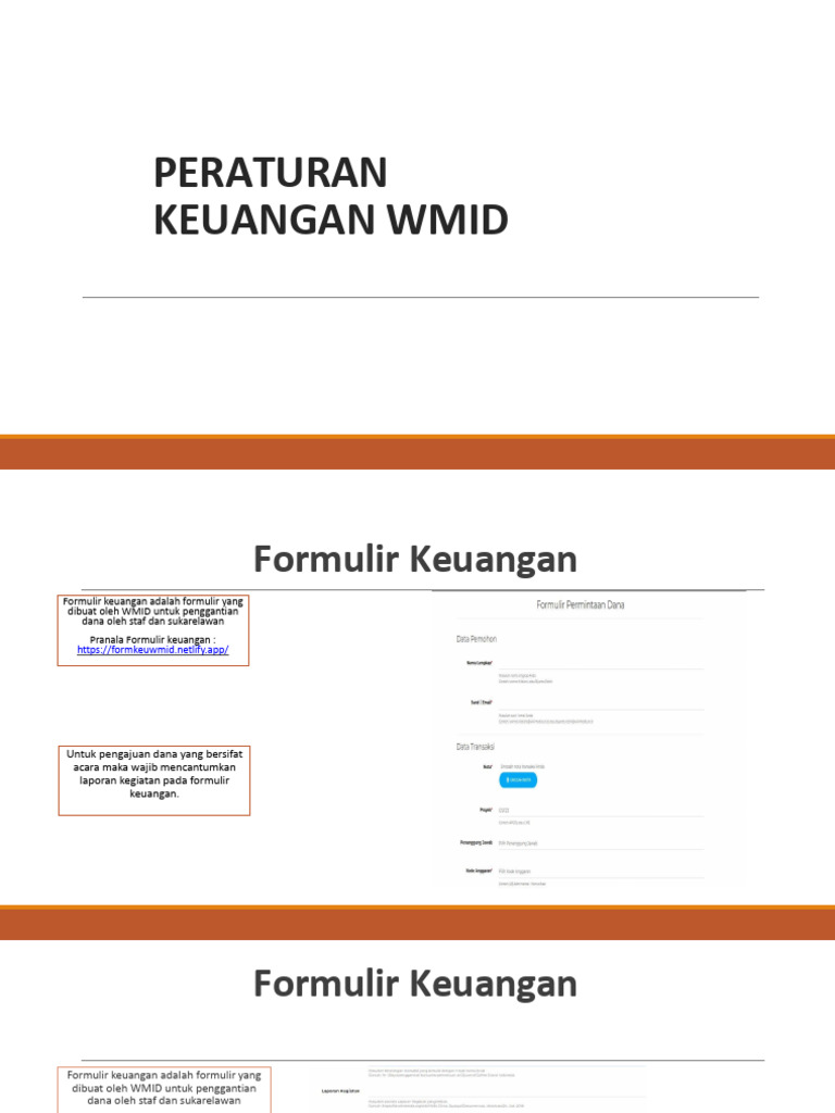 Panduan Formulir Keuangan WMID | PDF | Bisnis | Hukum