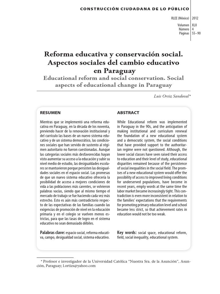 Desigualdades en la reforma educativa en Paraguay | PDF | Agricultura ...
