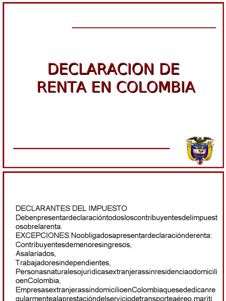 Declaracion de Renta y Complementarios en Colombia | PDF