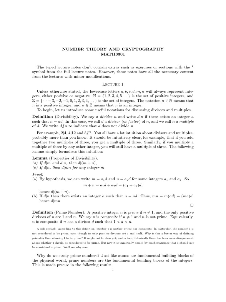 Week 1 Slides | PDF | Prime Number | Equations