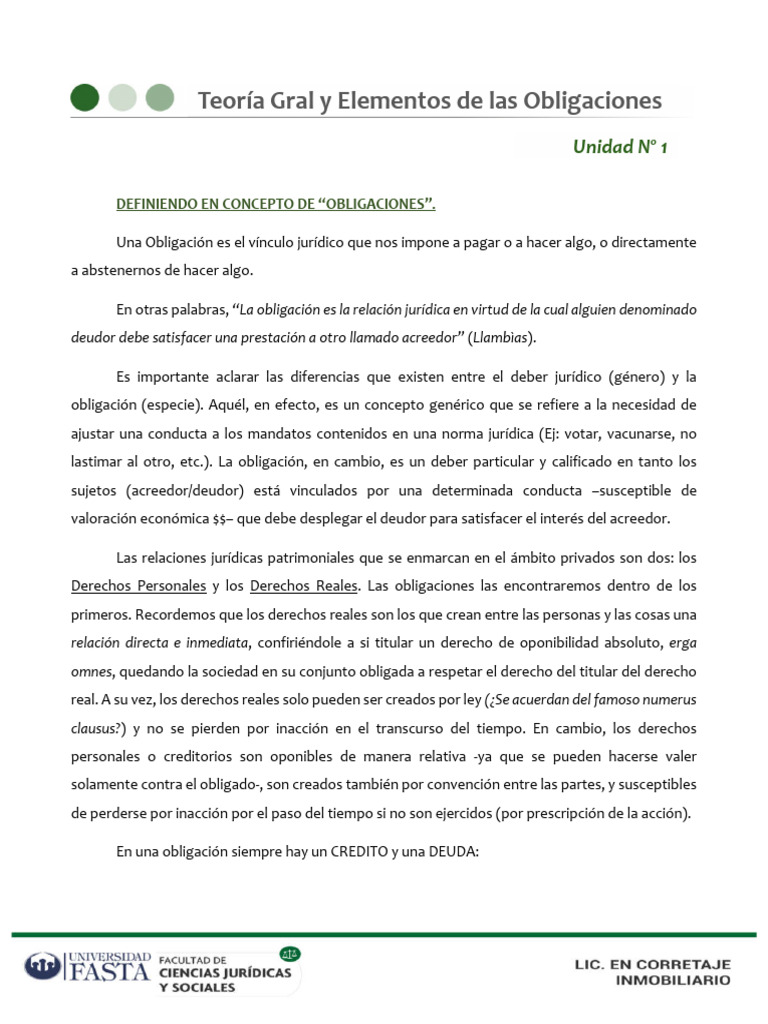 Concepto y Elementos de las Obligaciones | PDF | Daños y perjuicios | Deuda