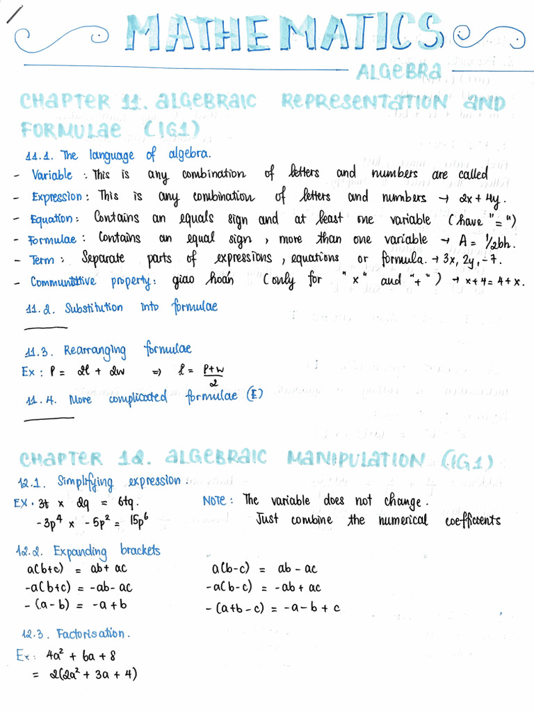 Maths - Algebra | PDF