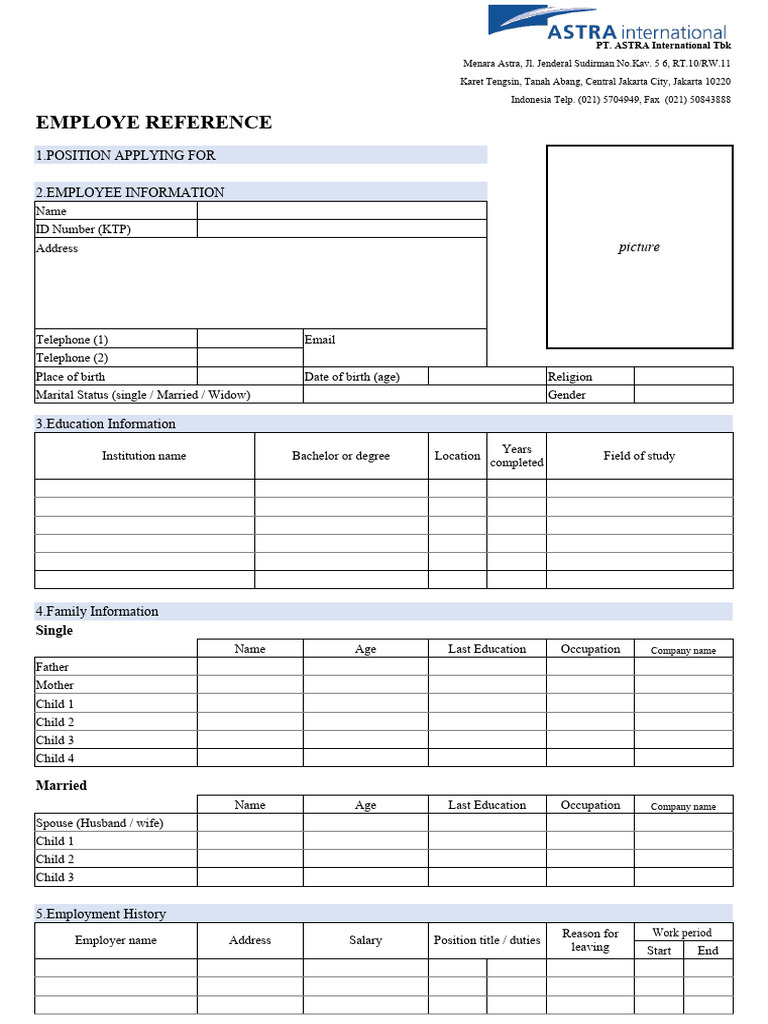Employee Reference Application Form | PDF | Employment