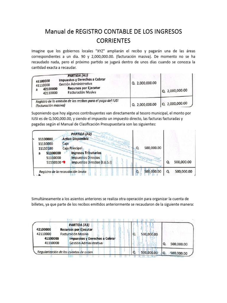 Registro Contable de Ingresos Corrientes | PDF | Salario | Business