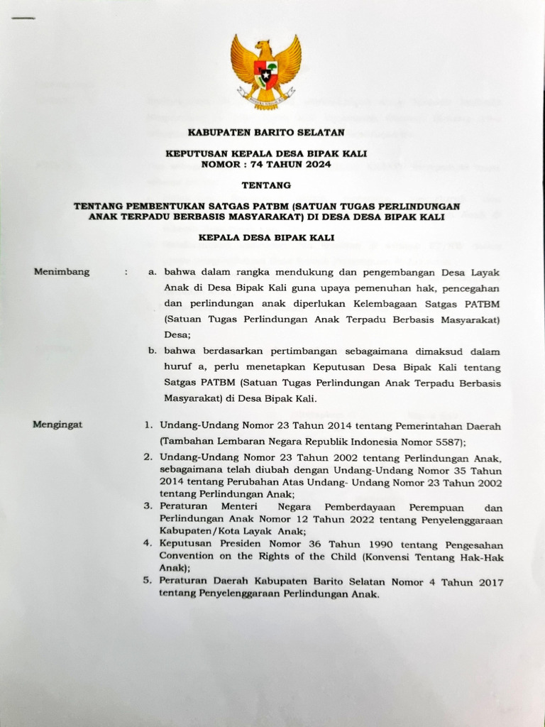 Sk Patbm Desa Bipak Kali Pdf