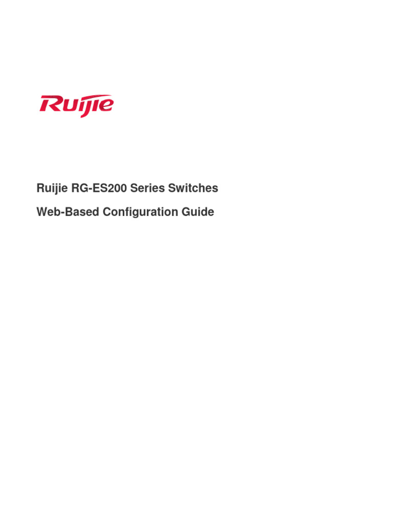 Ruijie rg es200 series switches web based configuration guide pdf