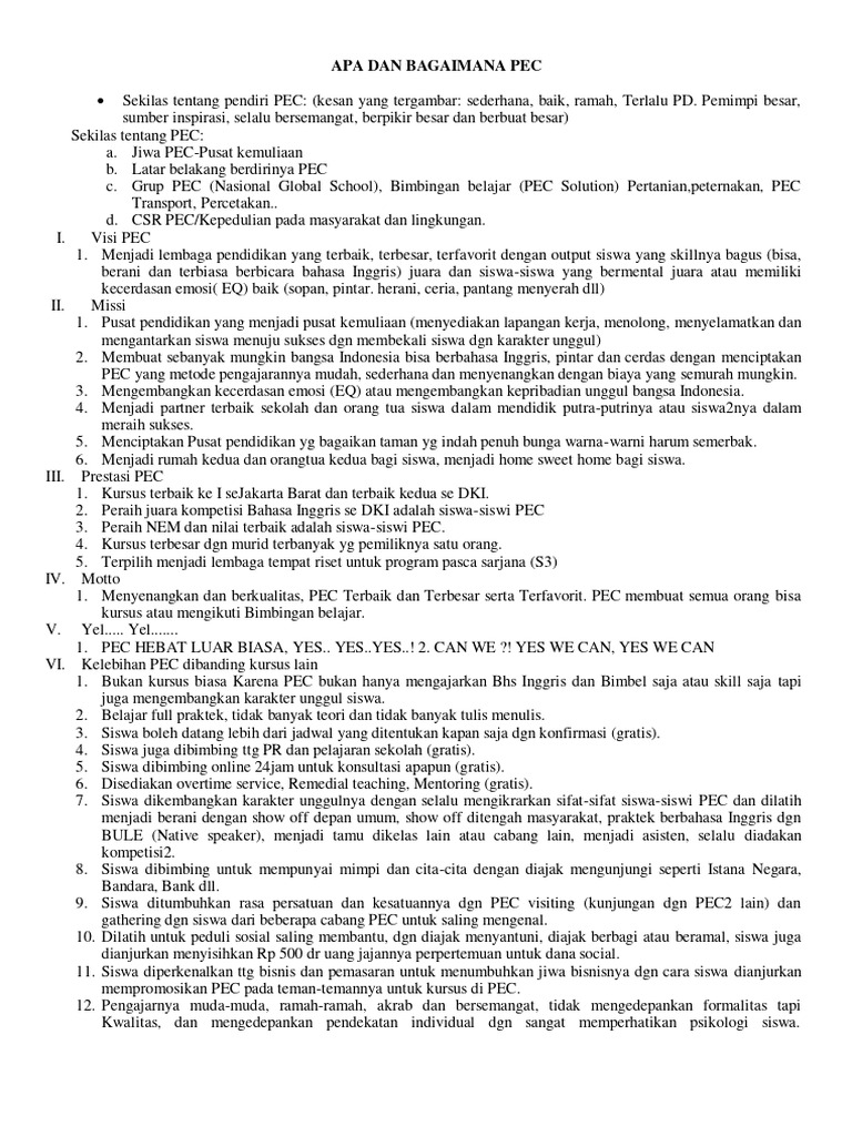 Apa Dan Bagaimana Pec | PDF