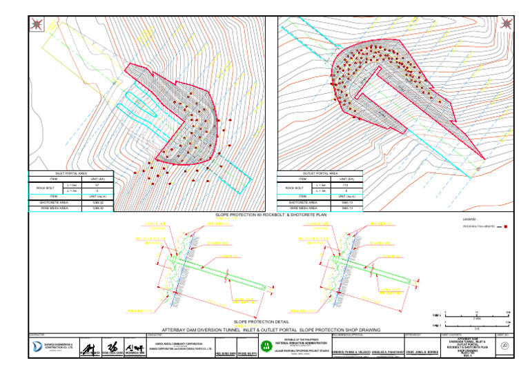 AB - DT INLET & OUTLET ROCKBOLTS & SHOTCRETE PLAN-Layout1 | PDF