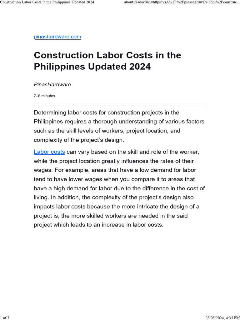 CONSTRUCTION COST IN PHILIPPINES 2020 visual data 4