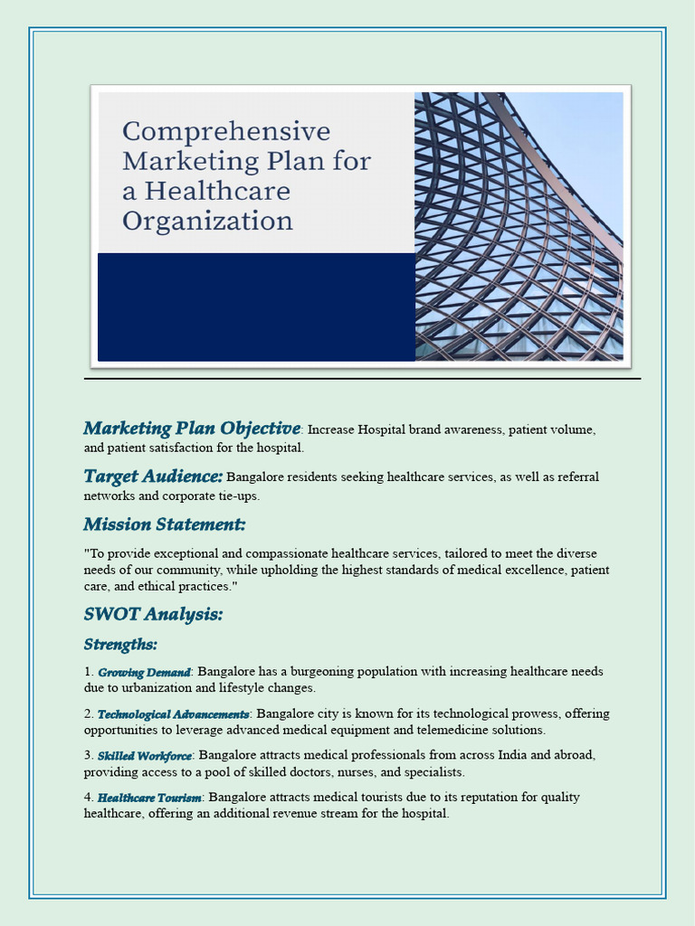 Comprehensive - Marketing - Plan - For - A - Healthcare - Organization ...