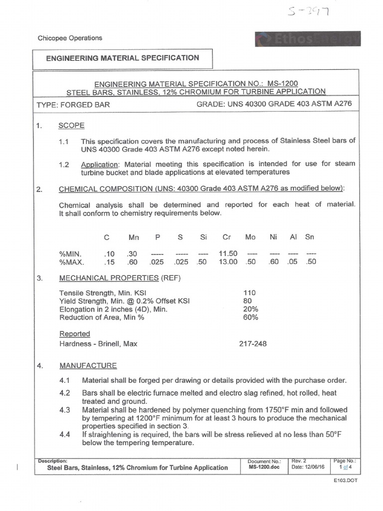 Spec MS-1200 Rev 2 | PDF
