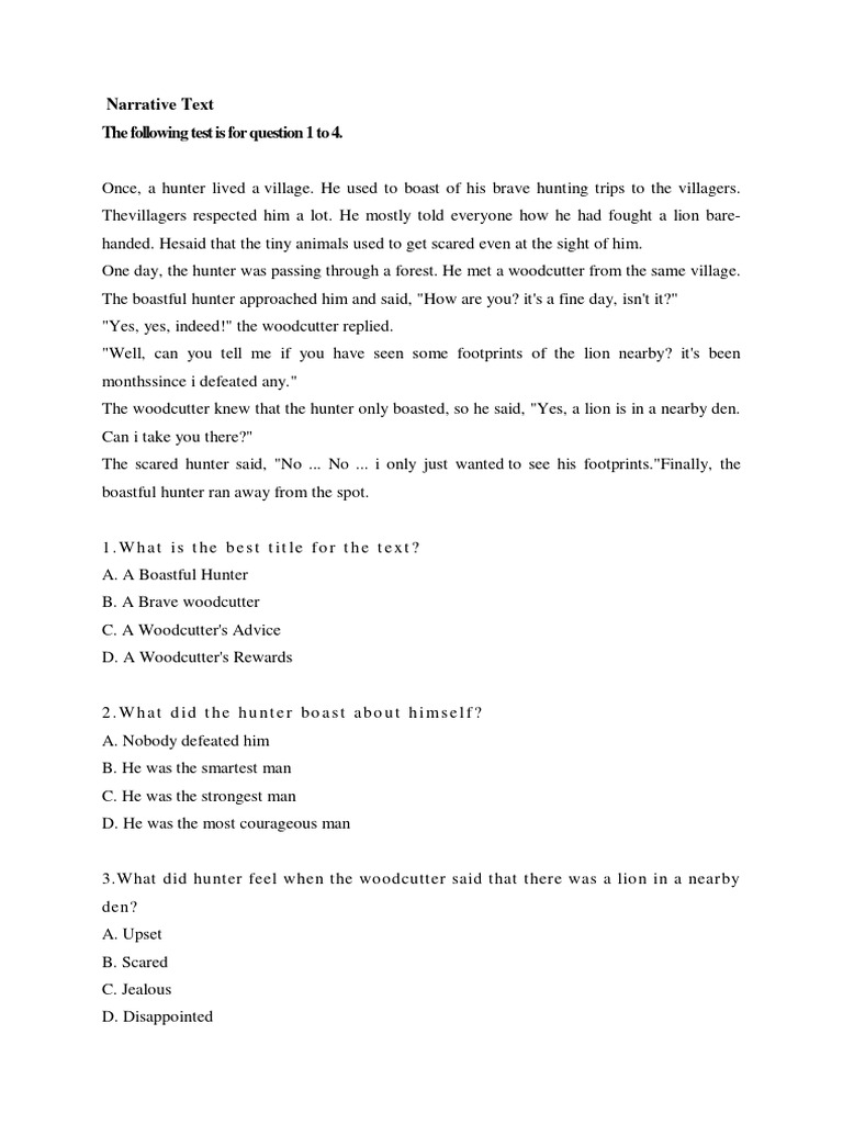 Soal Narrative Text Kelas X