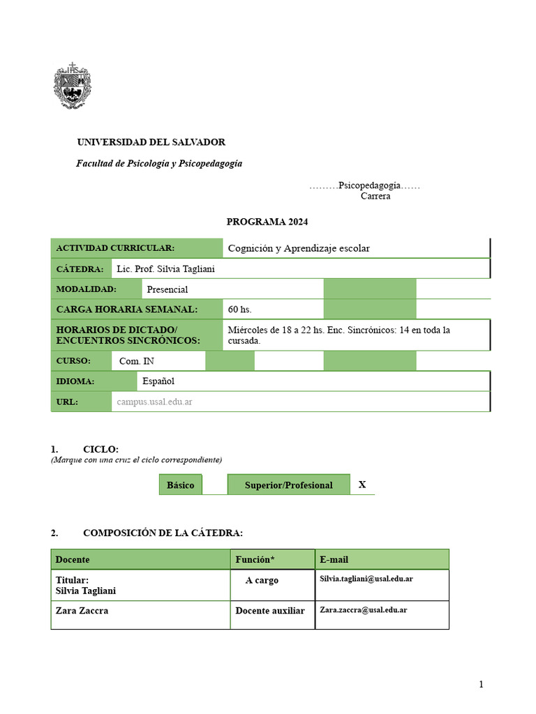 Cognición y Aprendizaje Escolar 2024 | PDF | Aprendizaje | Evaluación