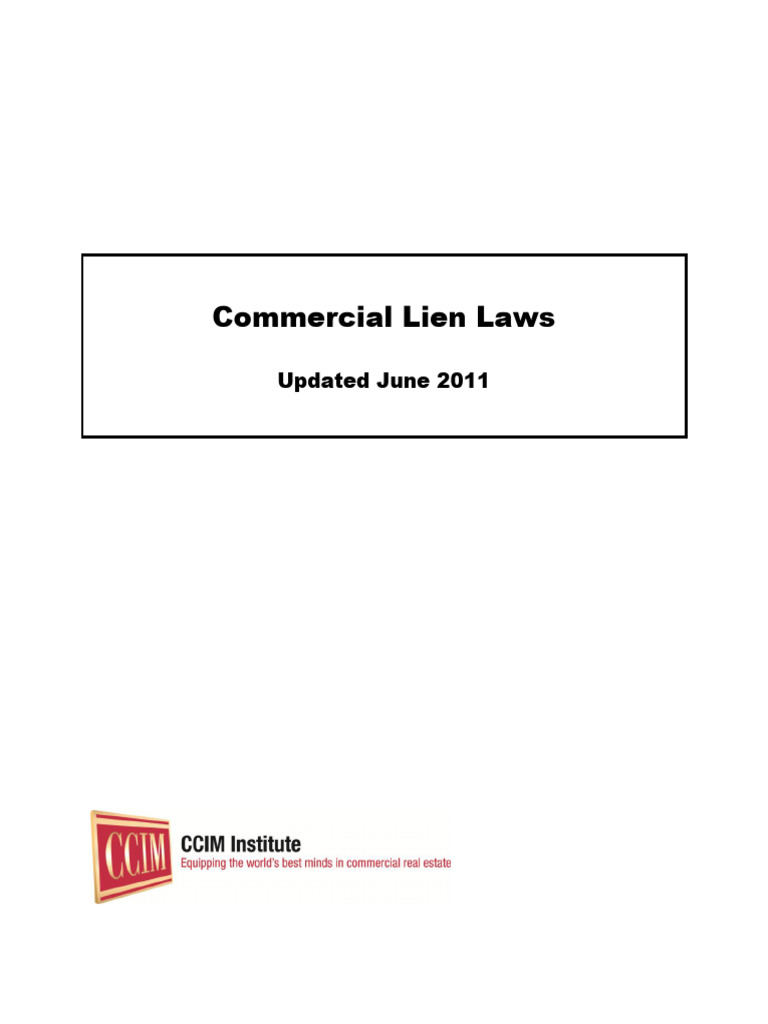 Commercial Lien Laws - 2011 PDF | PDF | Commercial Property | Civil Law ...