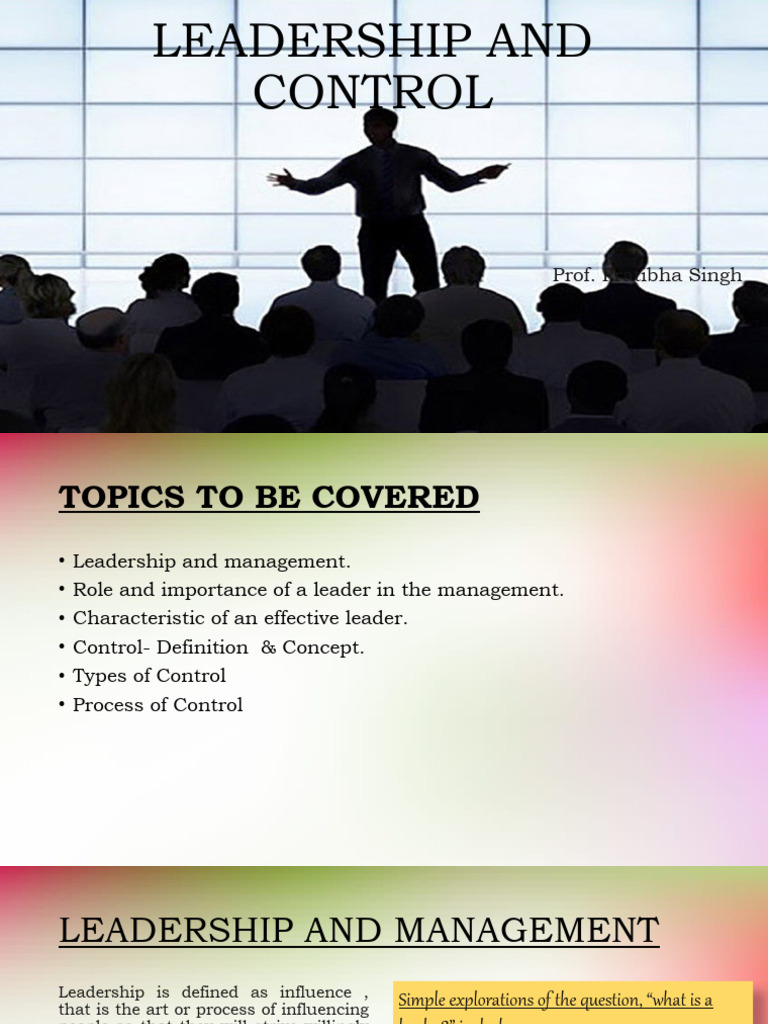 Leadership and Control in Management | PDF | Leadership | Goal