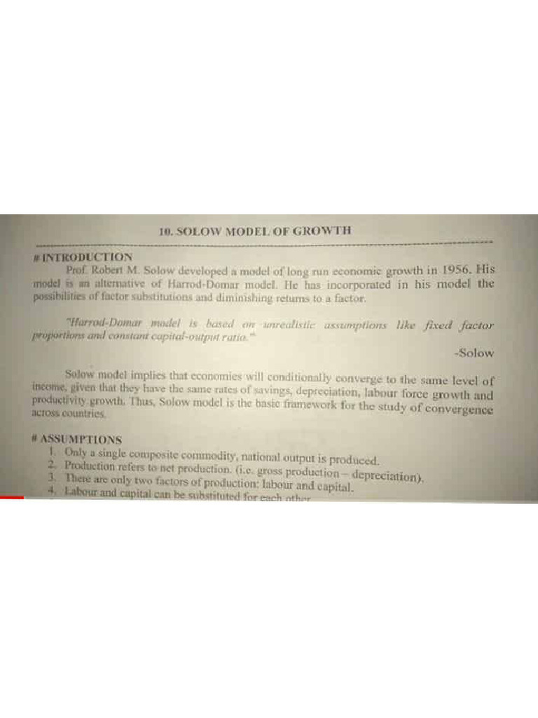 Solow Model TR JAIN PDF