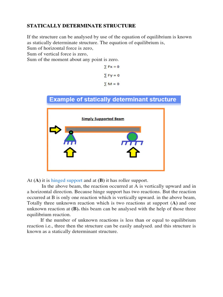 Determining Statically Indeterminate Structures | PDF | Science ...