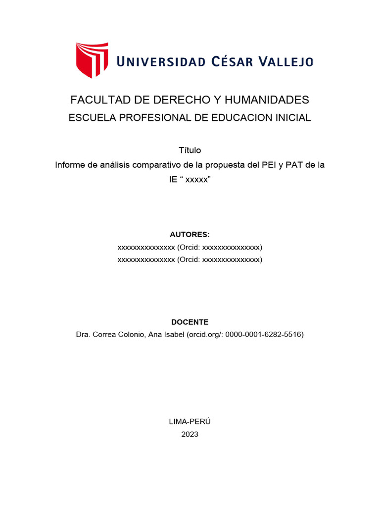 Modelo De Informe Pdf Aprendizaje