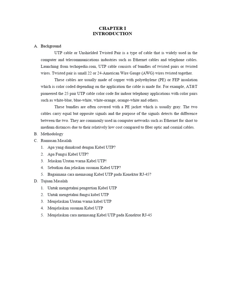 Understanding UTP Cable: Functions & Installation | PDF | Transmission ...