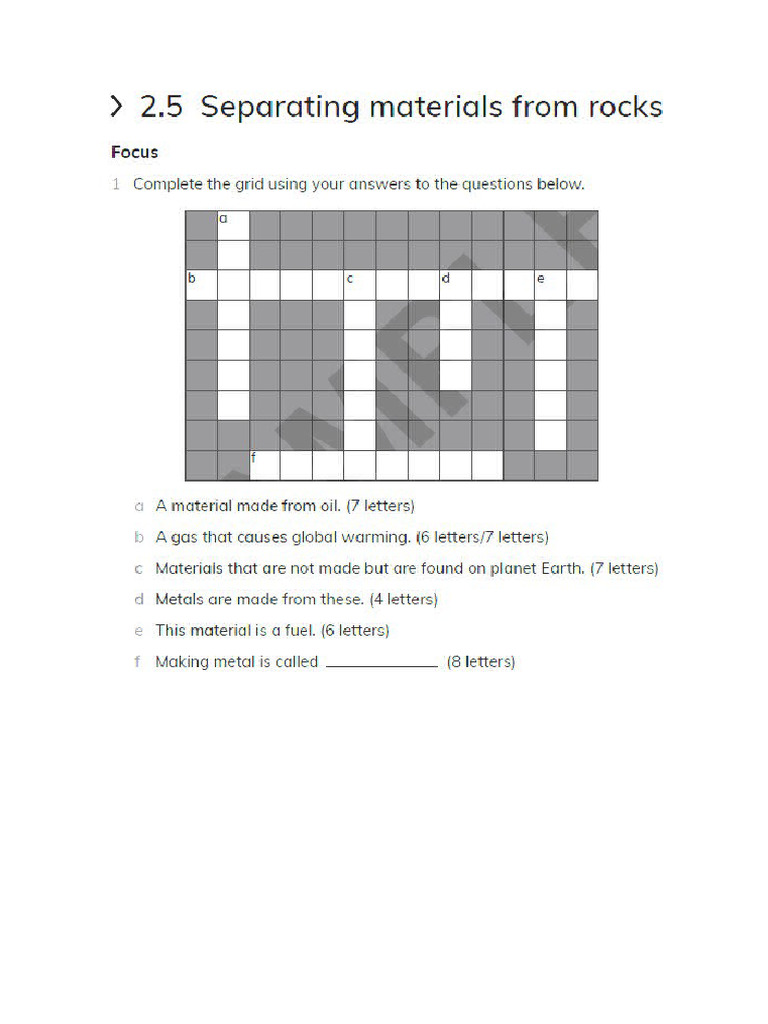 unit 2 separating rock | PDF