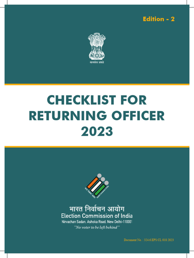 Checklist for RO | Download Free PDF | Absentee Ballot | Electronic Voting