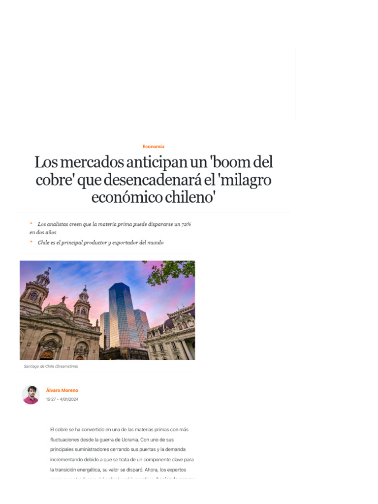 Boom del cobre y economía chilena 2024 | PDF | Cobre | Chile