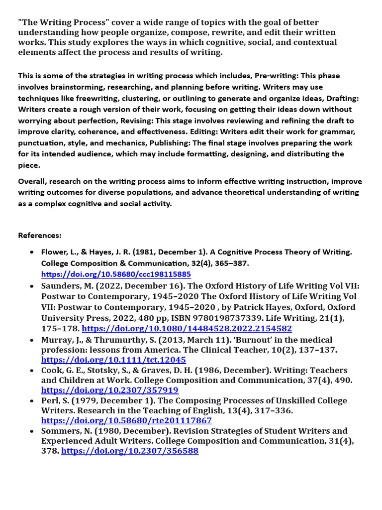 The Writing Process | PDF | Human Communication | Cognition
