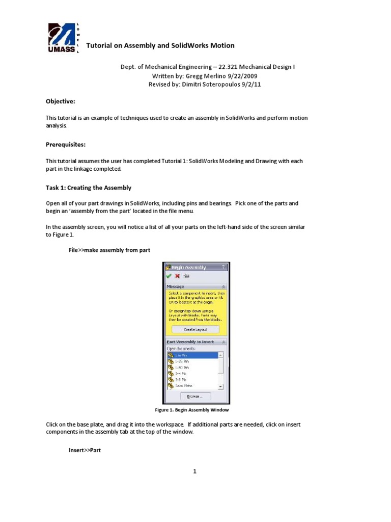 SolidWorks Assembly & Motion Tutorial | PDF | Icon (Computing ...