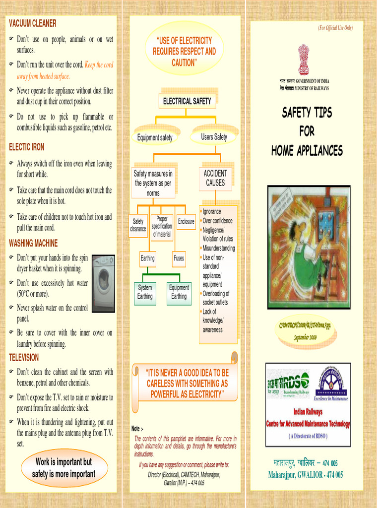 Pamphlet on Safety Tips for home appliancesEng Download Free PDF