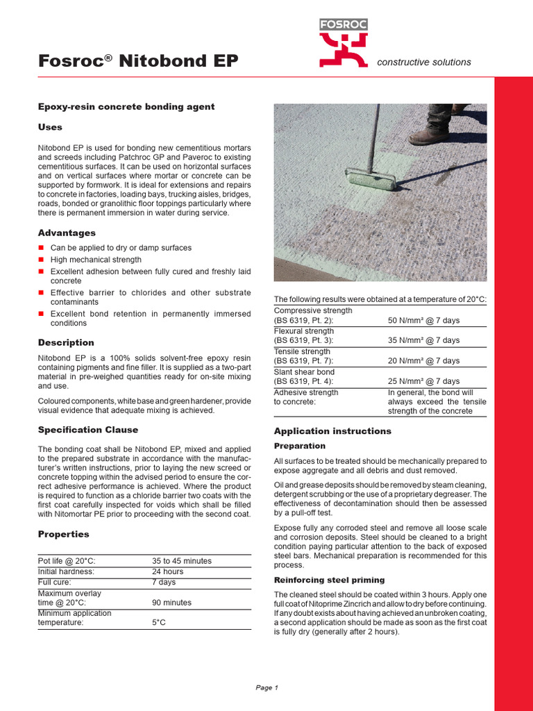 Nitobond EP July20 v2 PDF Concrete Epoxy