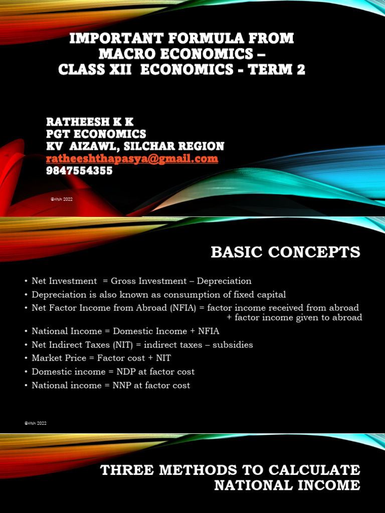 Key Macroeconomic Formulas for Class XII | PDF | Gross Domestic Product ...