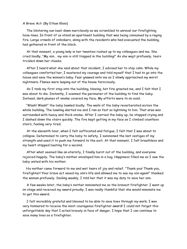 A Brave Act (Composition 2, P4, Draft 3) | PDF