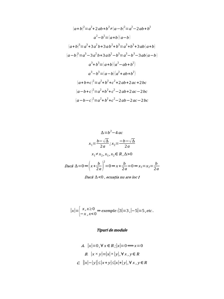 Formule Matematică | PDF