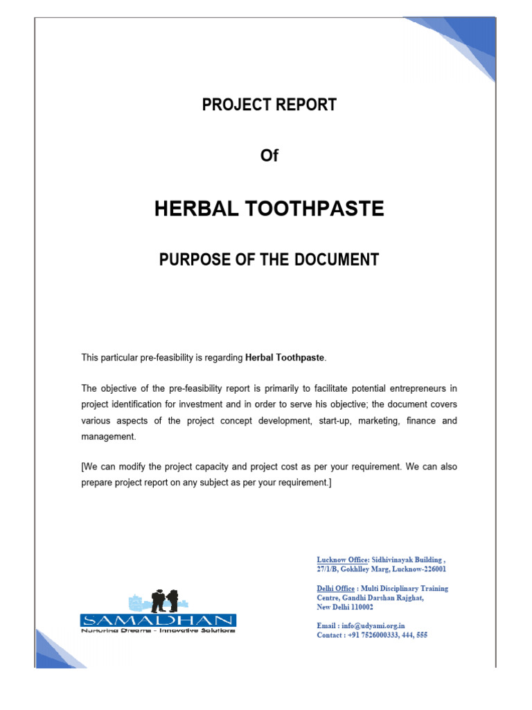 Herbal Toothpaste | PDF | Oral Hygiene | Human Tooth