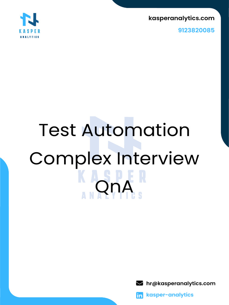 Test Automation Complex Interview | PDF | Class (Computer Programming ...