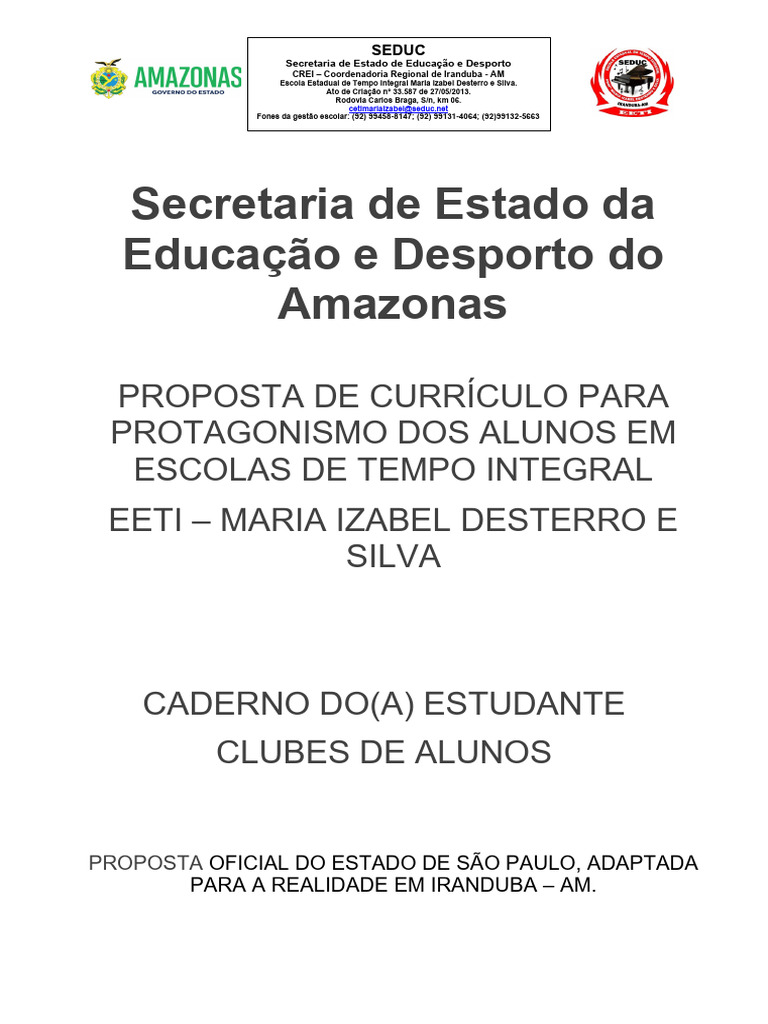 Clubes de Alunos na EETI Maria Izabel | PDF