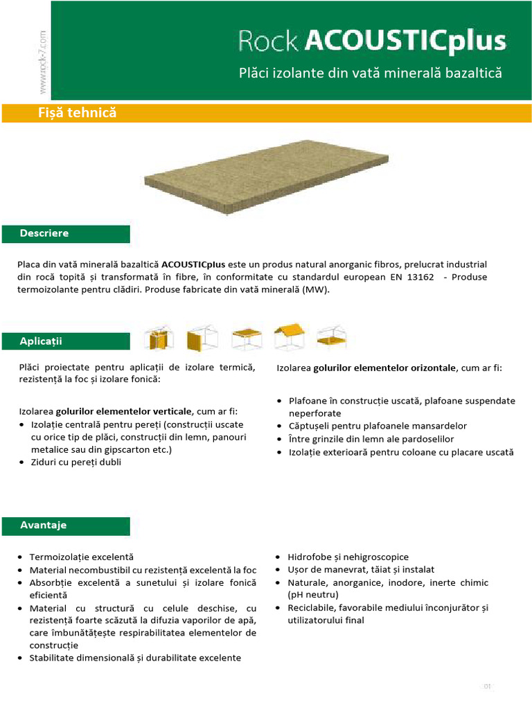 TDS Rock ACOUSTICplus - RO | PDF