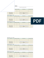 Course Schedule Wednesday Nathaly