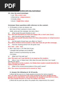 Notes For One Scheu Guy