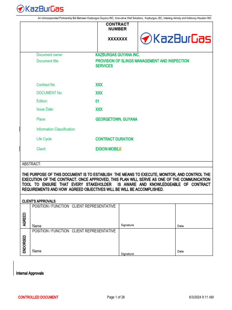 Draft Contract Execution Plan - Slings Management 12JUL20 ACW R ...