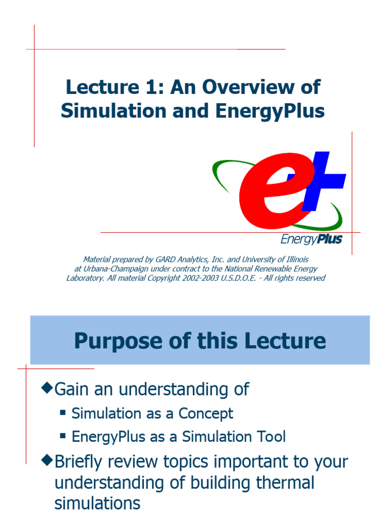 Lecture 01 Simulation Overview | PDF | Simulation | Heat