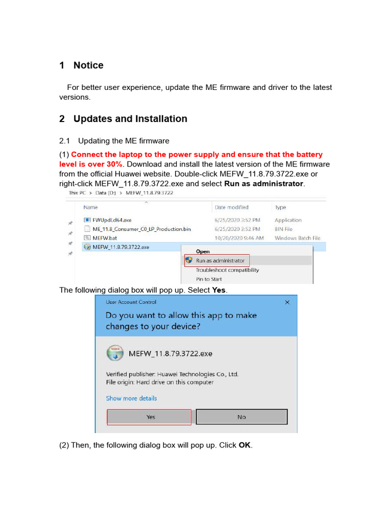 Updating Huawei Laptop ME Firmware & Driver | PDF | Business