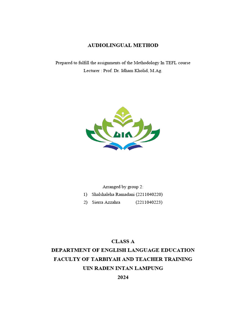 Audiolingual Methode Group 2 Pdf Learning Psycholinguistics
