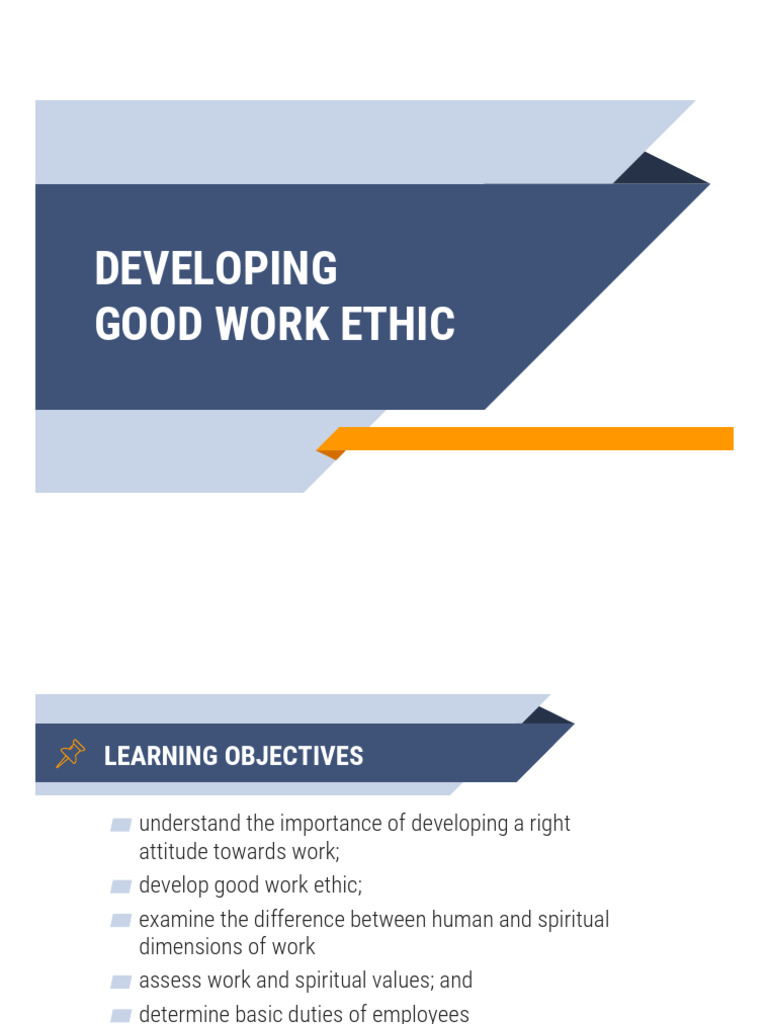 Chapter 6 Developing Good Work Ethic Pdf Protestantism Thomas Aquinas