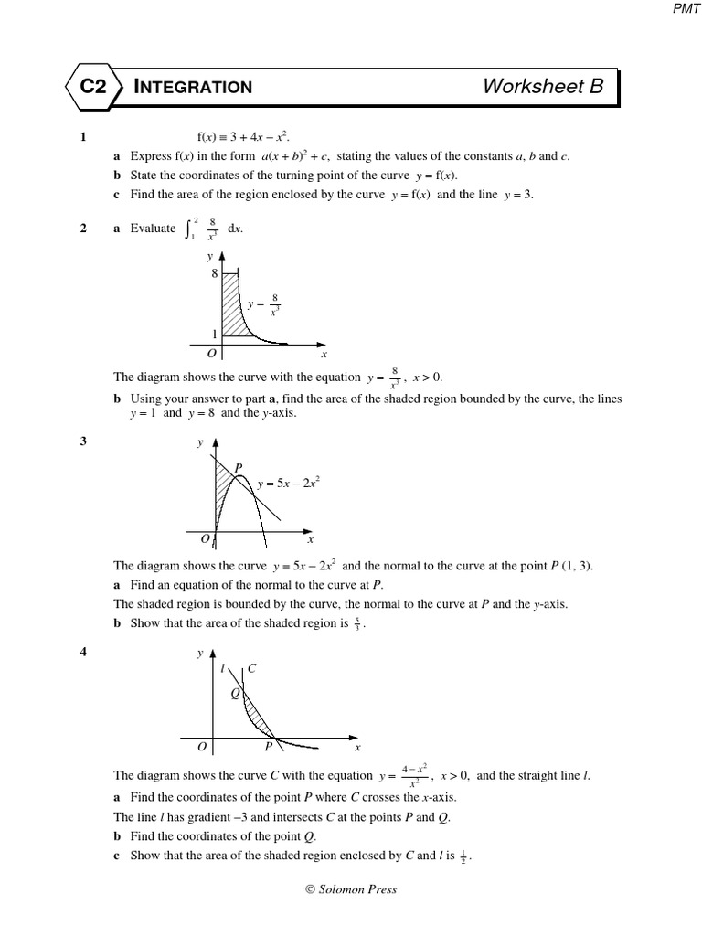 Integration Worksheet 2 Pdf Mathematical Physics Mathematics