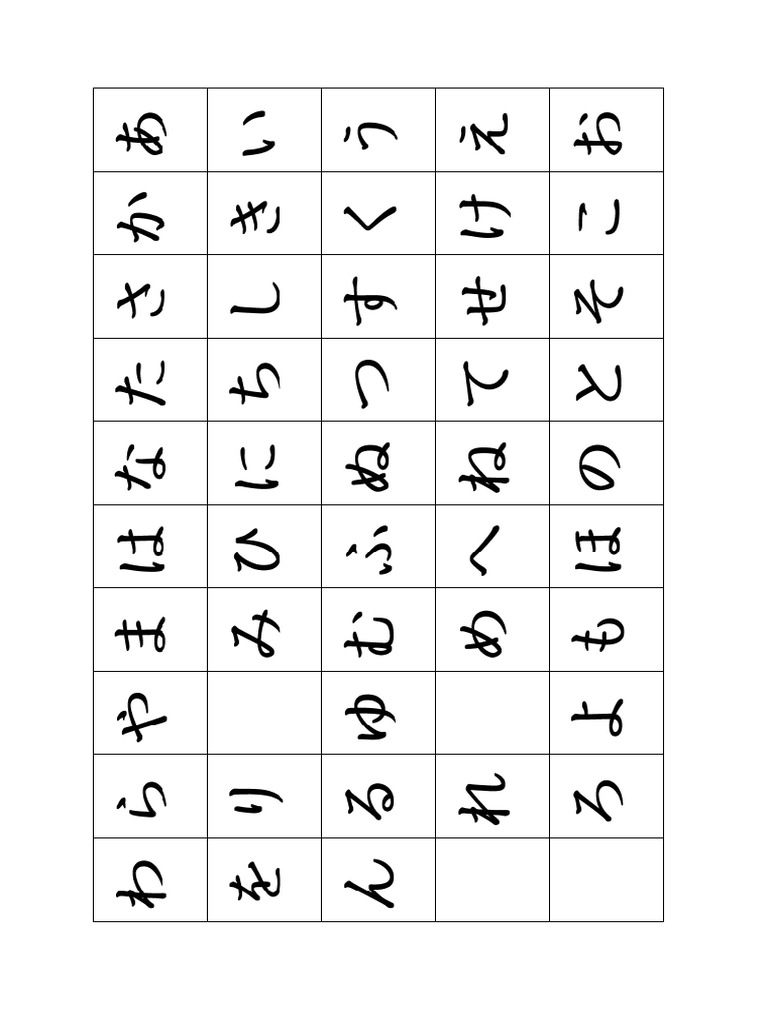 Hiragana card make your own pdf