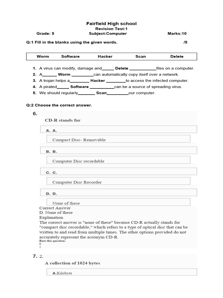 Grade 5 Computer Test 1 PDF World Wide Web Internet Web Grade 5 computer test 1 pdf world wide web internet web