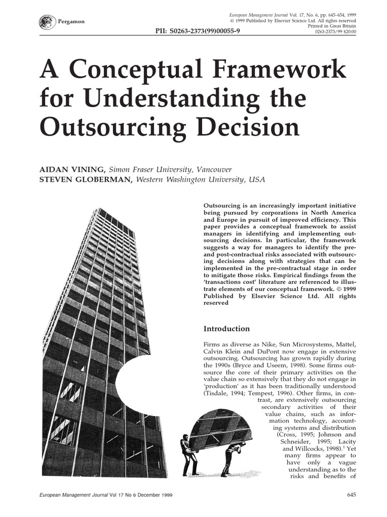 Outsourcing Decision Framework Analysis | PDF | Outsourcing | Lease