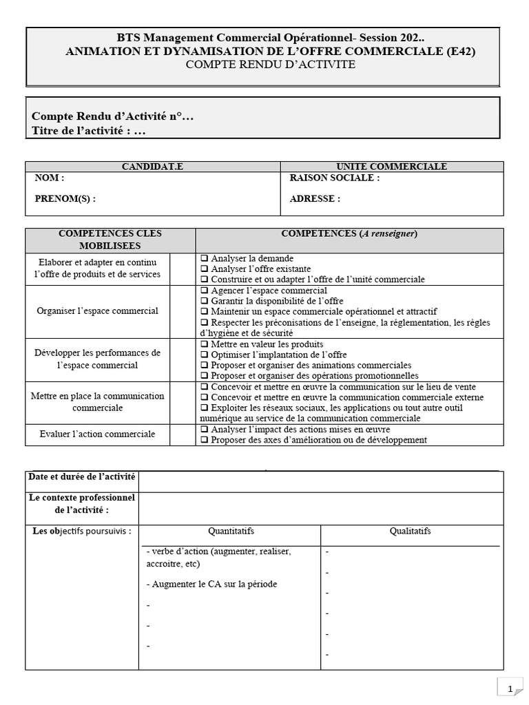 Compte Rendu Activité E42 BTS MCO | PDF | la communication | Informatique
