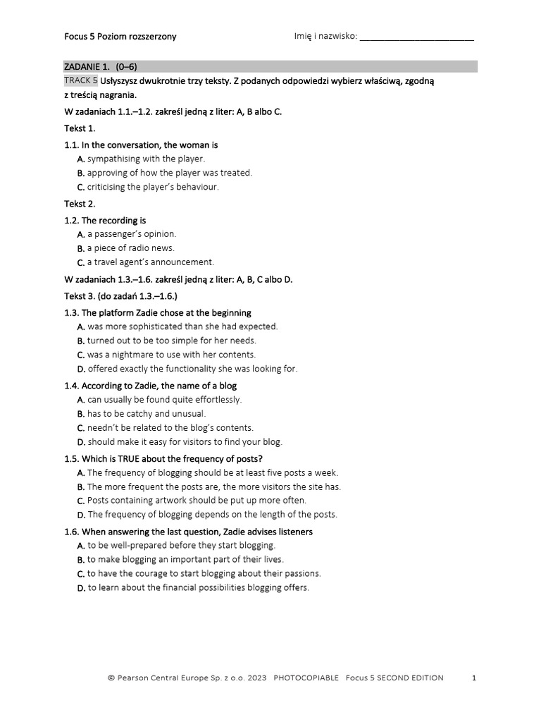 Focus 5 - Extended Test | PDF | Prison | Biography
